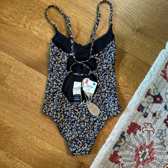 PRANA {NWT} Women's Reversible One-Piece Swimsuit XS | floral / black - Picture 3 of 6